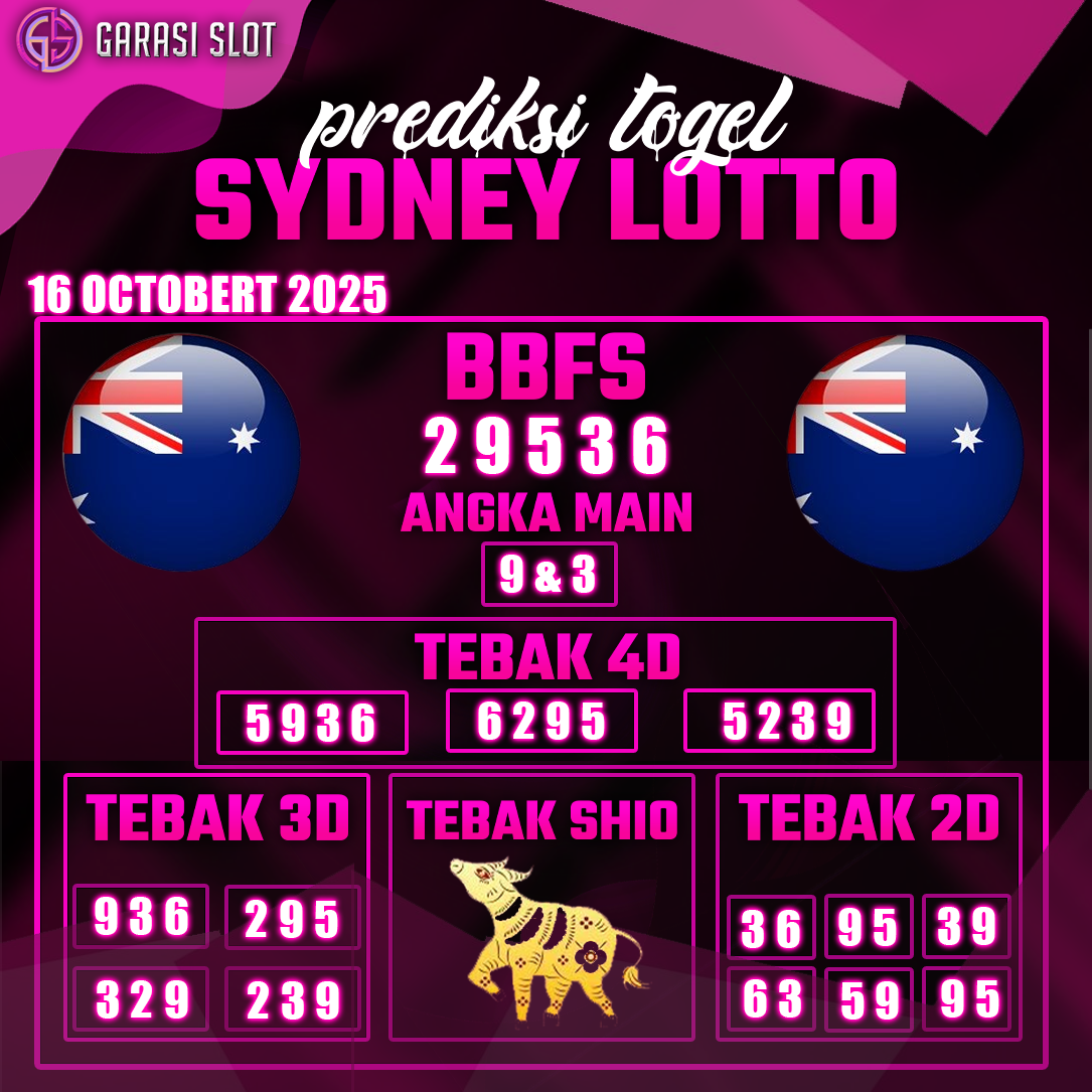 Garaislot : Prediksi Togel SYDNEY lotto 16 OCTOBER 2025